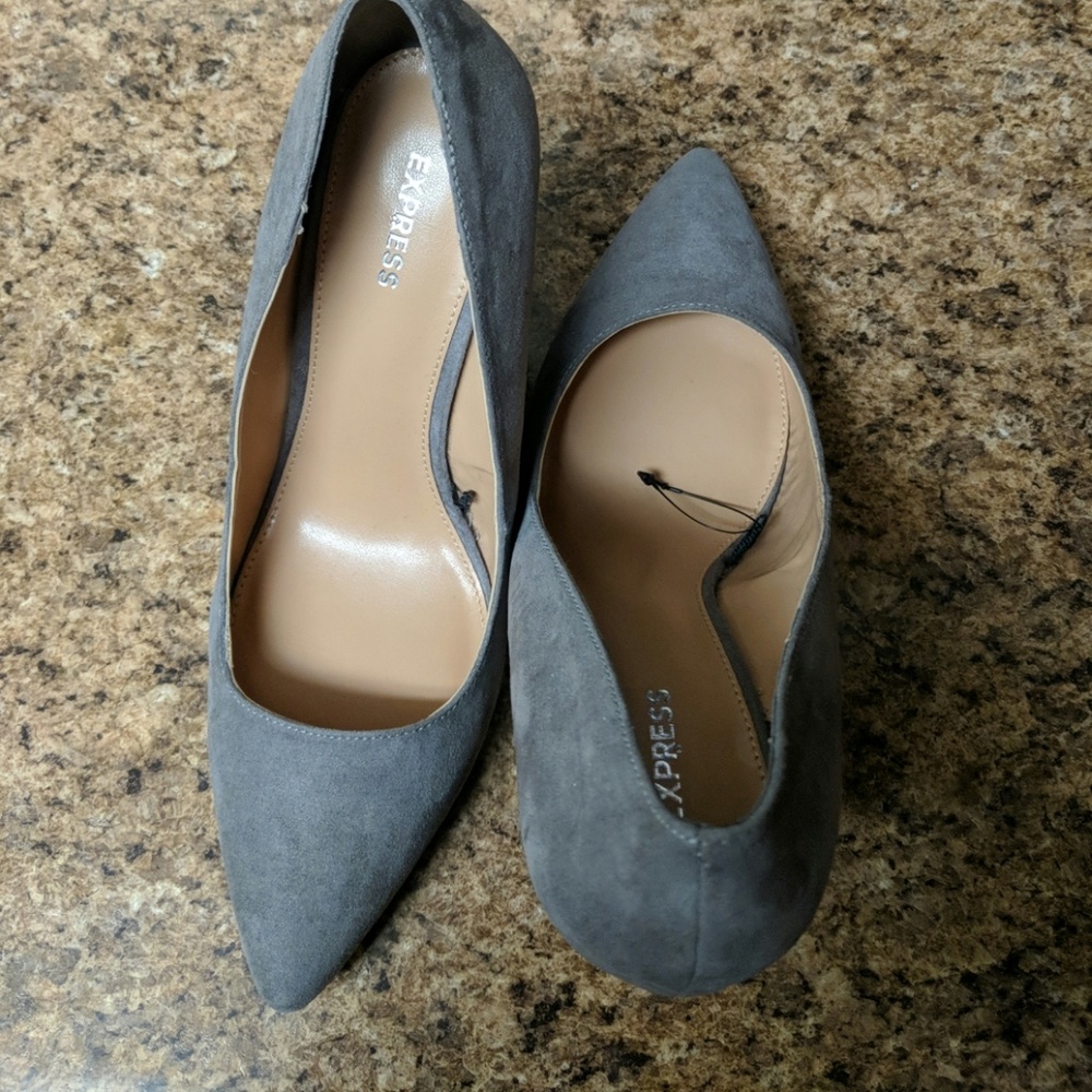 Express faux suede wedges